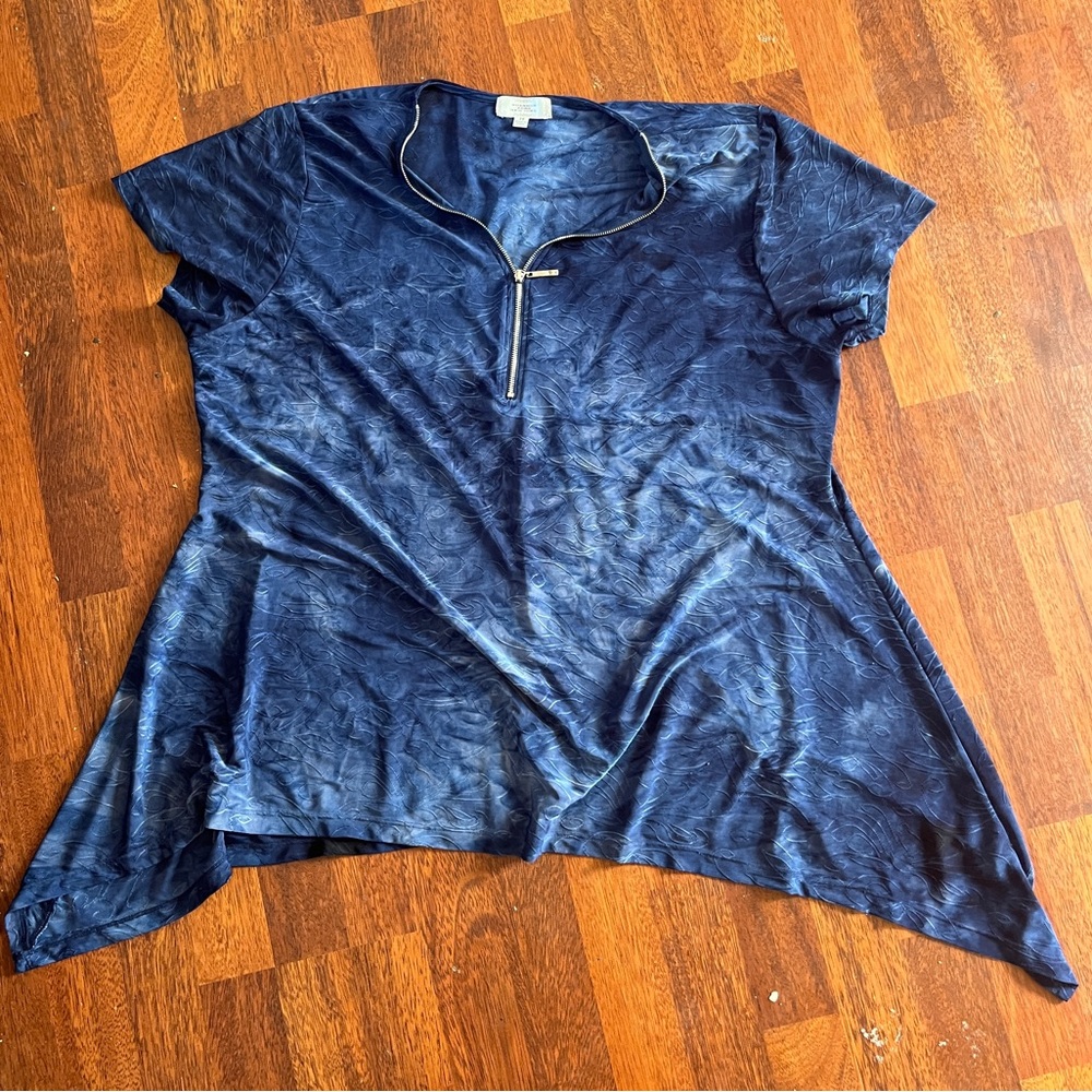 Women’s Size 2xlarge  Boho Tie Dye Blouse Top Flaky Short Sleeve Casual Light